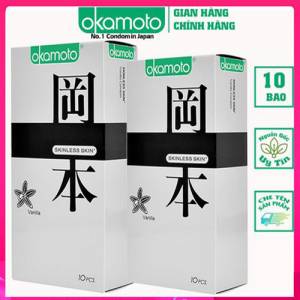[ Combo 2 hộp ] Bao Cao su Okamoto Skinless Skin Vanilla Hộp 10 Cái