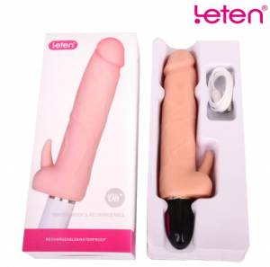 Dương vật silicon Leten mềm mịn uốn được, siêu rung sưởi ấm