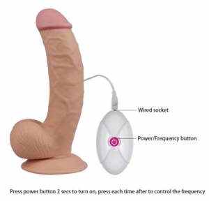 Dương vật silicon cong mềm có rung Lovetoy Ultra Soft Dude 8.5"