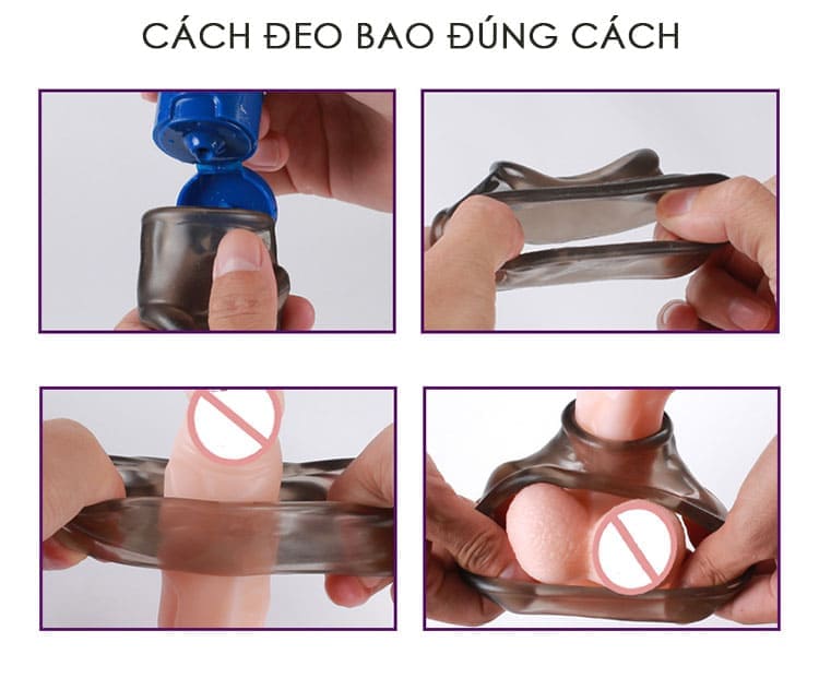 Ảnh trọn bộ sản phẩm vòng khóa dương vật silicon BD10G chính hãng