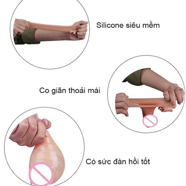 Cận cảnh chất liệu silicone mềm mịn của bao đôn Leten BD41