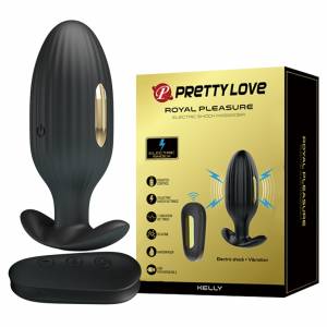 Máy rung xung điện hậu môn điều khiển xa mạ vàng 24K Prettylove Kelly