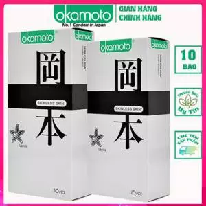 [ Combo 2 hộp ] Bao Cao su Okamoto Skinless Skin Vanilla Hộp 10 Cái