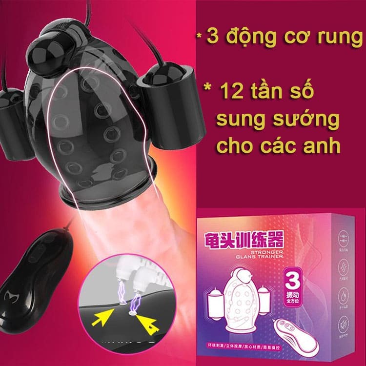 Trọn bộ sản phẩm bao rung quy đầu cho nam 3 động cơ DC33E