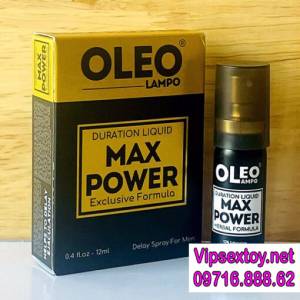 Oleo Lampo Max Power – Xịt chống xuất tinh sớm, kéo dài thời gian quan hệ